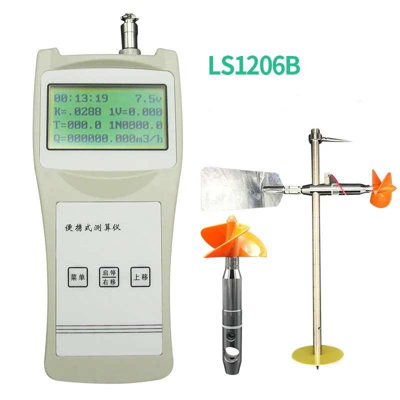 

Portable current meter, LS1206B open channel flow velocity measuring instrument, rotary pulp type current meter.