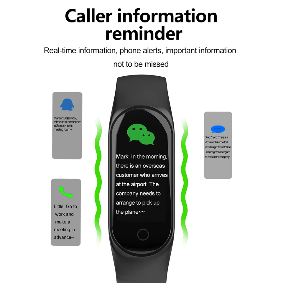 Smart Watch Bracelets M3 Blood Pressure Monitor Fitness Bracelet Activity Tracker Smart Band Pedometer Wristband pk mi band 3
