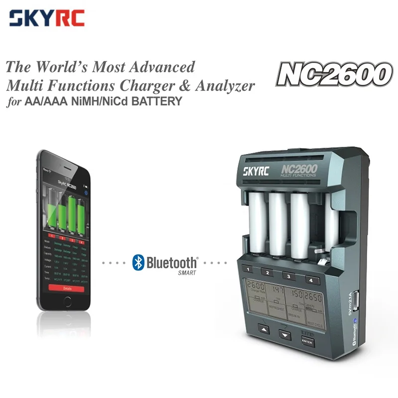 

Original SKYRC NC2600 Charger Discharger Analyzer with Bluetooth for AA AAA NiMH NiCd Battery