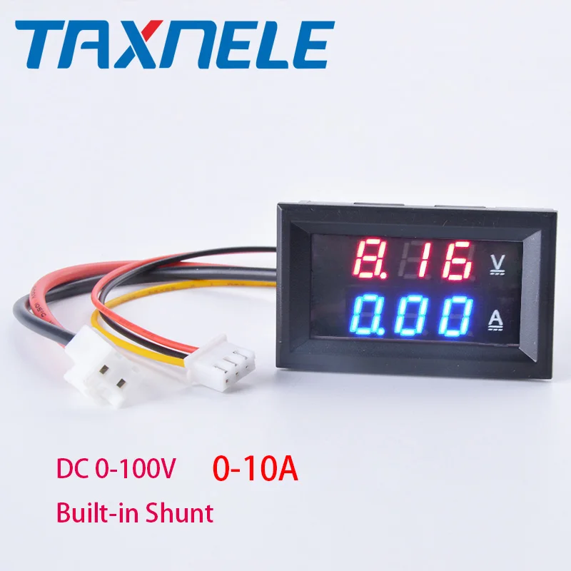 

Free Shipping DC Digital Voltage Current Meter LCD DC 0-100V 10A Voltmeter Ammeter Built-in Shunt