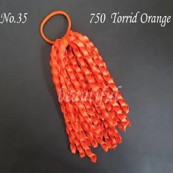 

100 Pcs 10 strip Grosgrain Ribbon Braid Ponytail Streamers korker Elastic, Pinwheel HairBows/Hair Clips