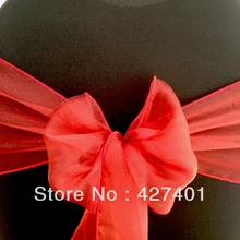 Высокое качество гранат органза/органза стул лук для свадьбы события и вечерние украшения