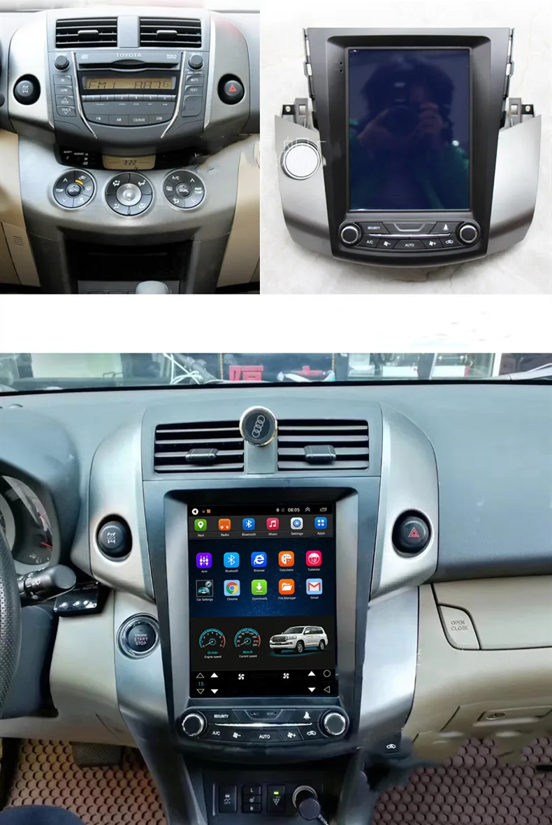 Автомобильный мультимедийный экран Tesla 10 4 дюйма вертикальный Android стерео DVD GPS
