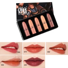 Модный бренд, матовая Мини Губная помада, набор для макияжа, водостойкая, стойкий пигмент, красный, телесный, коричневый, матовая губная помада, косметика