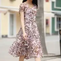Summer new arrival 2016 fashion high quality full dress short-sleeve slim silk one-piece dress