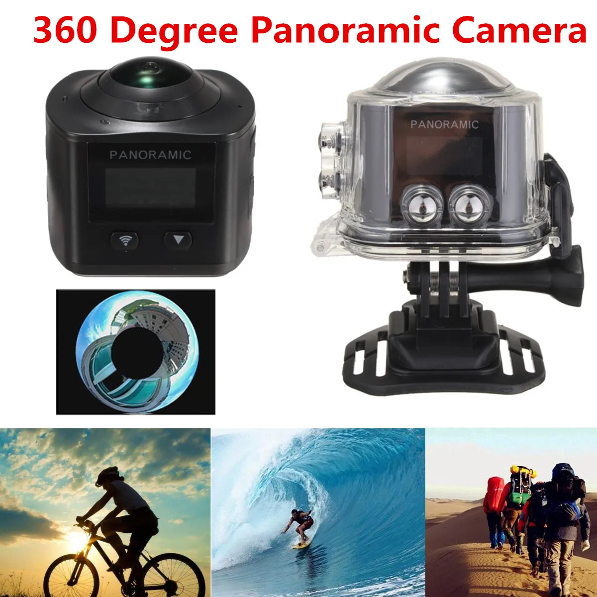 

360 Degree Panoramic Camera 3D VR WIFI Function HD Waterproof Action Sports Cam