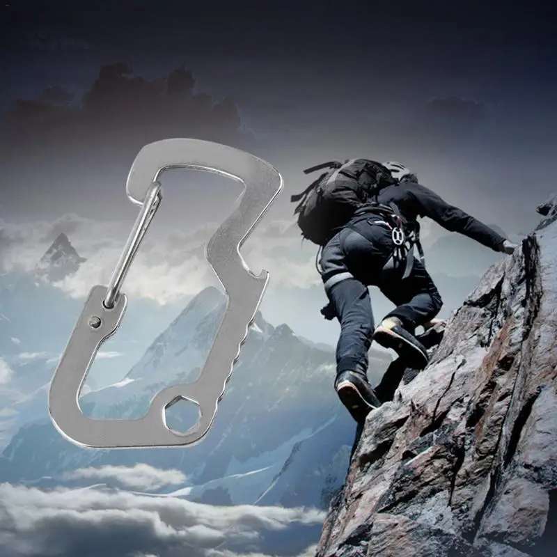 EDC Multi function D shape Buckle Stainless Steel Outdoor