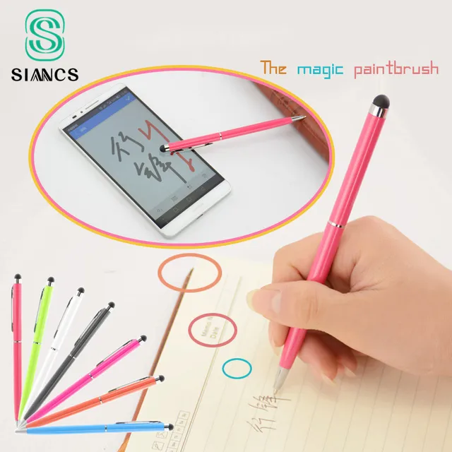  2 in 1 Tablet Capacitive Touch Stylus Pen Ball Point Pen Microfiber Cell Phone Touch Screen Pen for iphone for Samsung Laptop