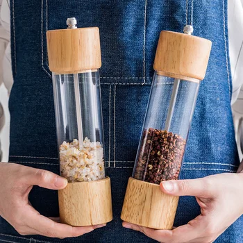 

MDZF SWEETHOME Wood Kitchen Salt Pepper Mill Grinder Food Seasoning Mill With Adjustable Coarseness Cutter Kitchen Gadget
