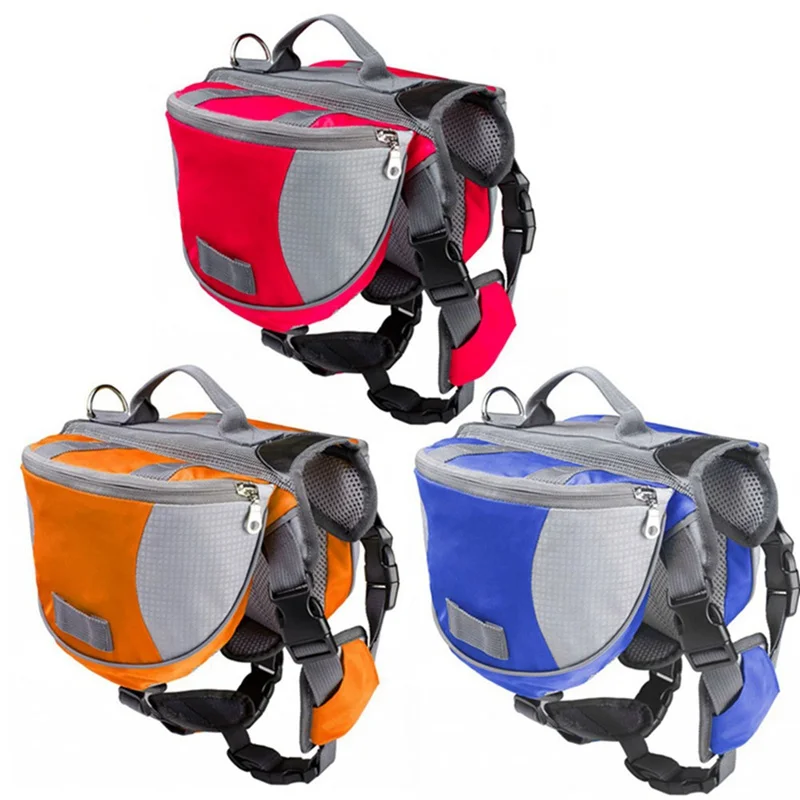 Luxury Pet Outdoor Backpack Large Dog Adjustable Saddle Bag Harness