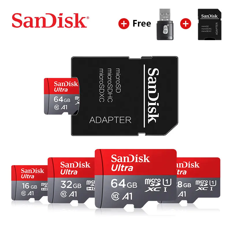 SanDisk карта памяти Micro SD 16 ГБ 32 ГБ 64 Гб 128 Гб MicroSD Max 80 м/с Uitra C10 TF карта C4 8G cartao de memoria