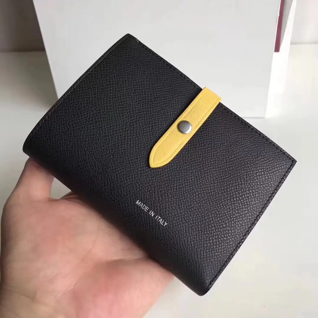 simple fashion color top layer leather toothpick pattern function wallet ladies buckle wallet card package