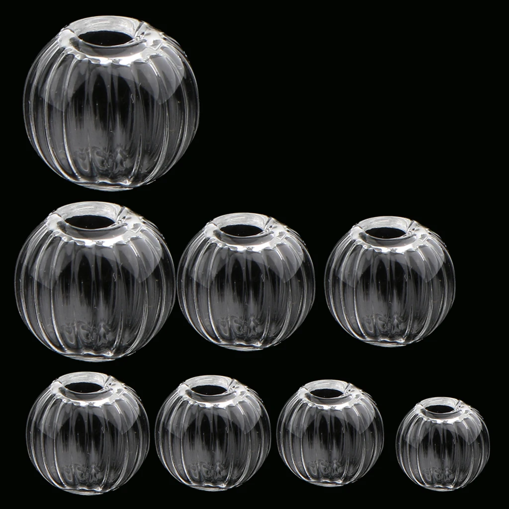 10 Pieces Clear Pumpkin Glass Globe Ball Bottle Wishing Charm Pendant DIY Jewelry Making 