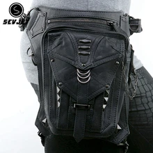 Стимпанк Женские поясные сумки с заклепками женская сумка через плечо Готическая Женская сумка через плечо модная панк искусственная кожа на ногу сумка CJ295