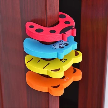 

5pcs/lot Kids Baby lock Safety Edge Corner Guards Cartoon Animal Jammers Stop for Children Door Stopper Holder Finger Protector