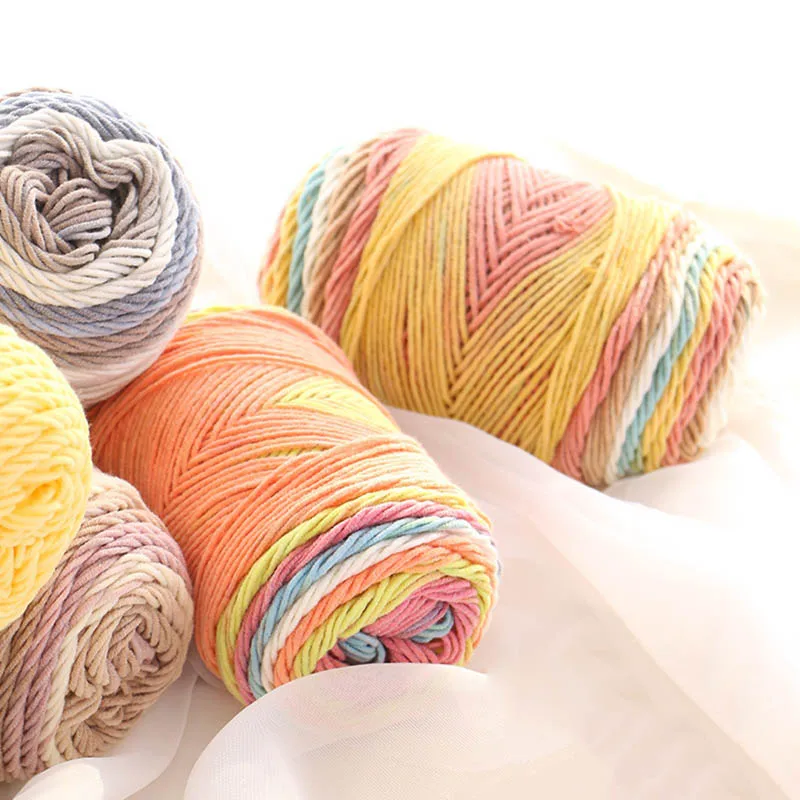 

5 Ply 100g DIY Rainbow Color Hand-woven Crochet Knitting Yarn Skeins New