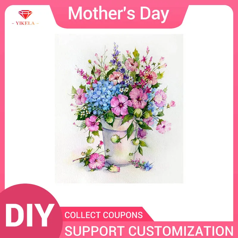 

YIKELA 5D Diy Diamond Painting Mosaic Flower Rose Full Drill Square Accessory Diamond Gift Embroidery Handmade Decoration Love