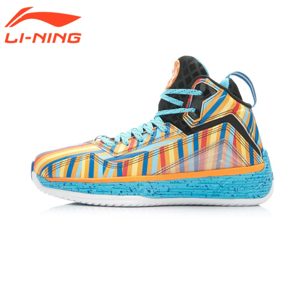 LiNing Original Brand Men Sneakers Culture Breathable Lace-Up Blue Wear-Resistant Outdoor Basketball Shoes