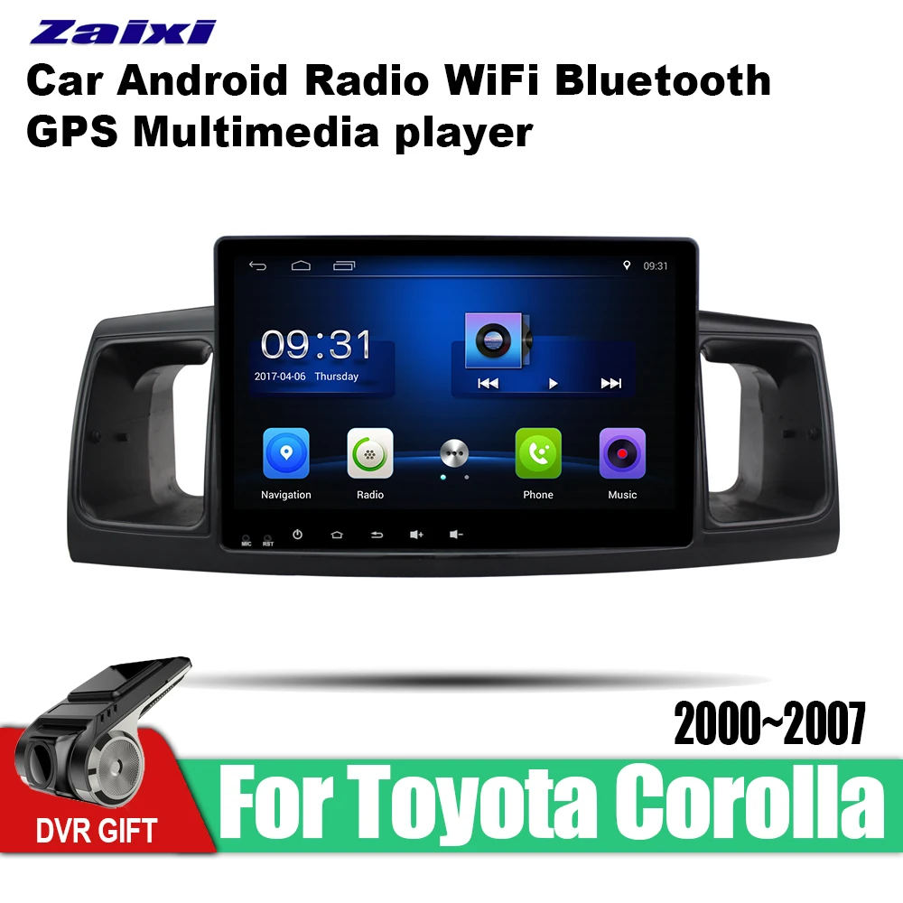 

ZaiXi Android Car 2 din multimedia GPS Navigation For Toyota Corolla E120 2000~2007 vedio stereo Radio audio wifi video map