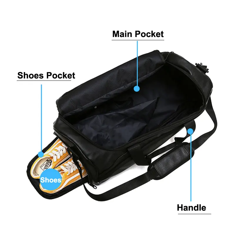  Shoulder Soft Leather Gym Bags Travel Bag for Men Men Sports Fitness Gymtas Duffel Training Luggage - 32819321561