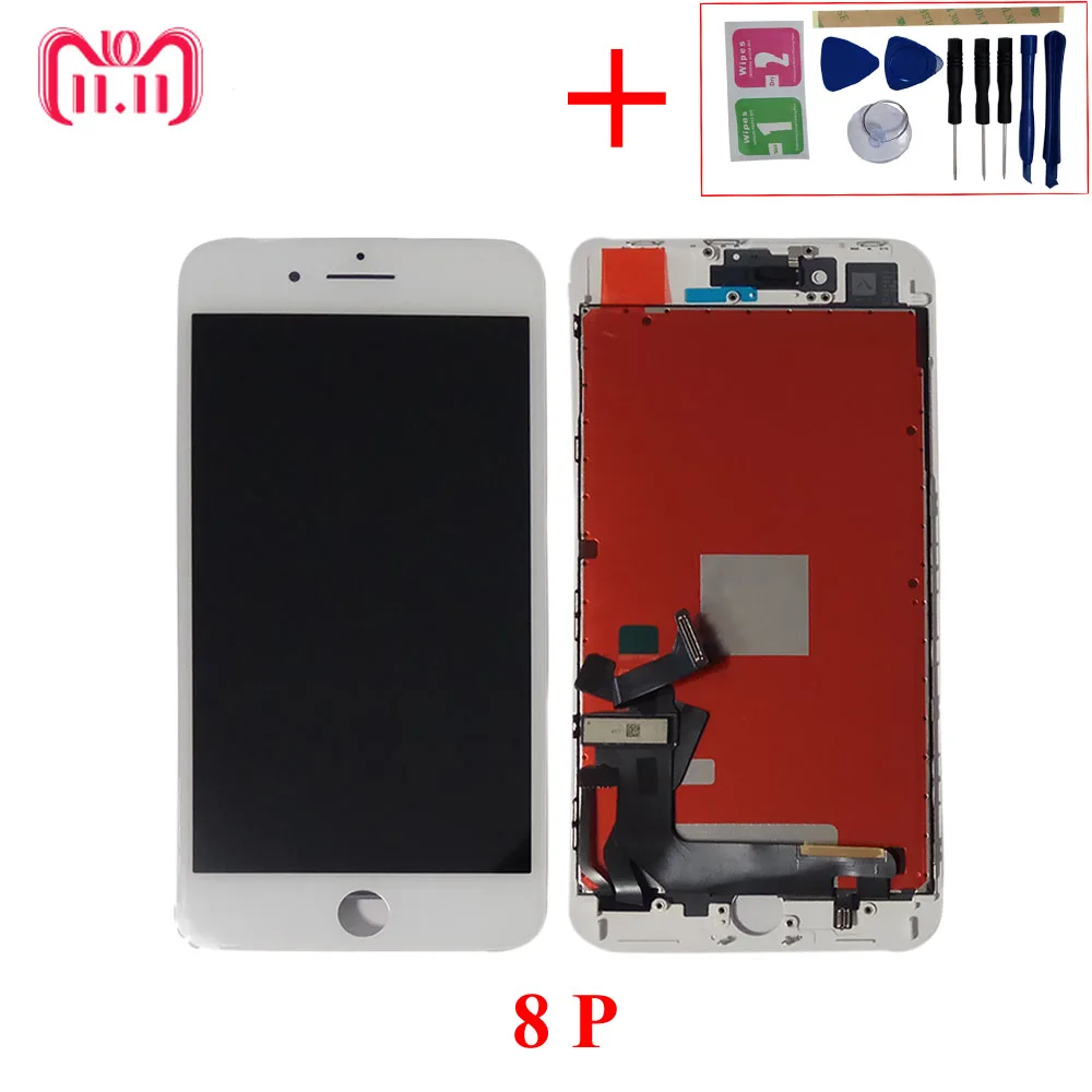 

100% Tested LCD Display For iPhone 8 Plus Touch Screen Pantalla Digitizer Assembly LCD Tela Replacement Parts+Free Repair Tools