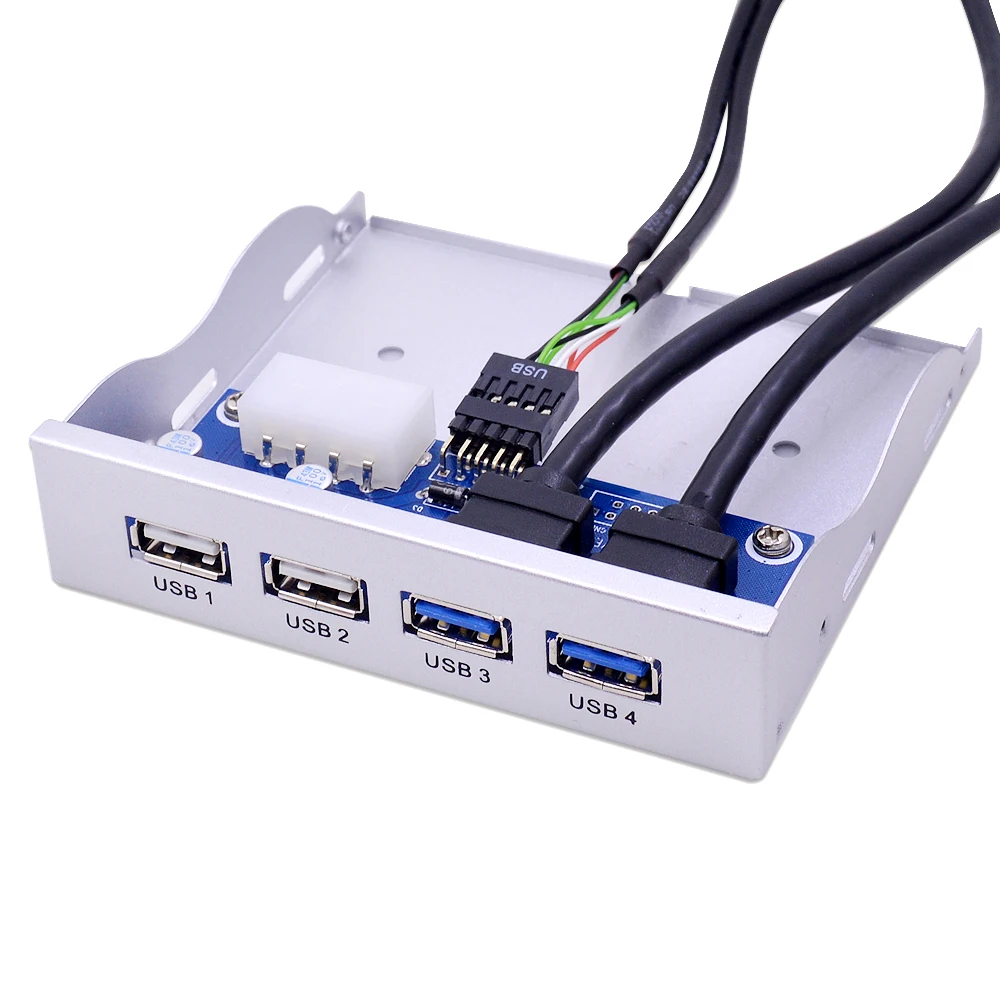 CHIPAL Silver 4 порта USB 3 0 2 Передняя панель концентратор сплиттер 20Pin внутренний
