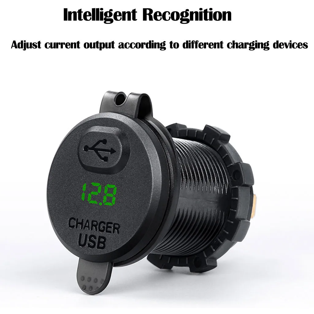 

USB Quick Car Charger 12-24V Boat Motorcycle Adapter Outlet With On/Off Switch 2 USB Ports Fast Motorcycle Charger
