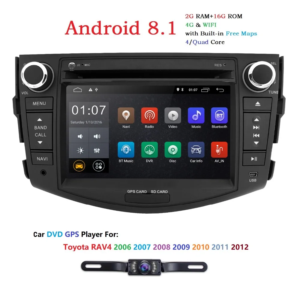 Cheap Autoradio 2 din Android 8.1 Car DVD Player For Toyota RAV 4 RAV4 2006 2007 2008 2009 2010 2011 2012 Head unit Stereo 4G Wifi SWC 0