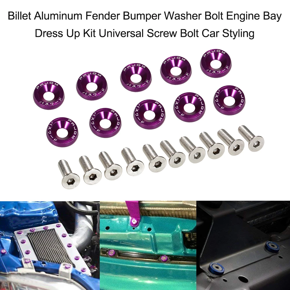 Car & Truck Parts Universal 20 PCS Silver Aluminium Fender Washers/Bolt