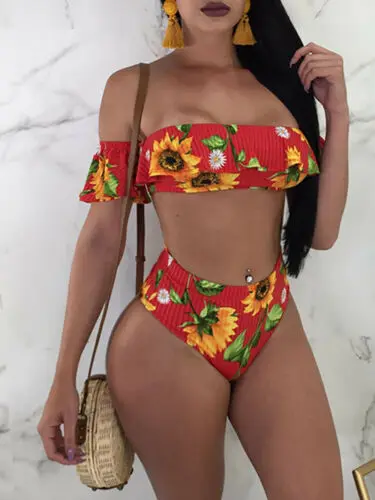 

Womens Push Up Padded Bra Bikini Set High Waisted Swimsuit Bathing Suit Swimwear