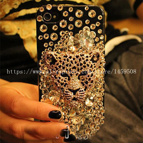 

For HuaWei P8 P9 P10 P20 P30 Lite Pro Plus Mate 9 10 20 lite Pro P smart 2019 Handmade Leopard Rhinestone Case Diamond Cover