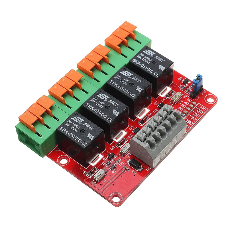 Оранжевый 4/8 канальный 20А релейный модуль управления для Arduino для UNO R3 для Raspberry Pi - Цвет: Оранжевый