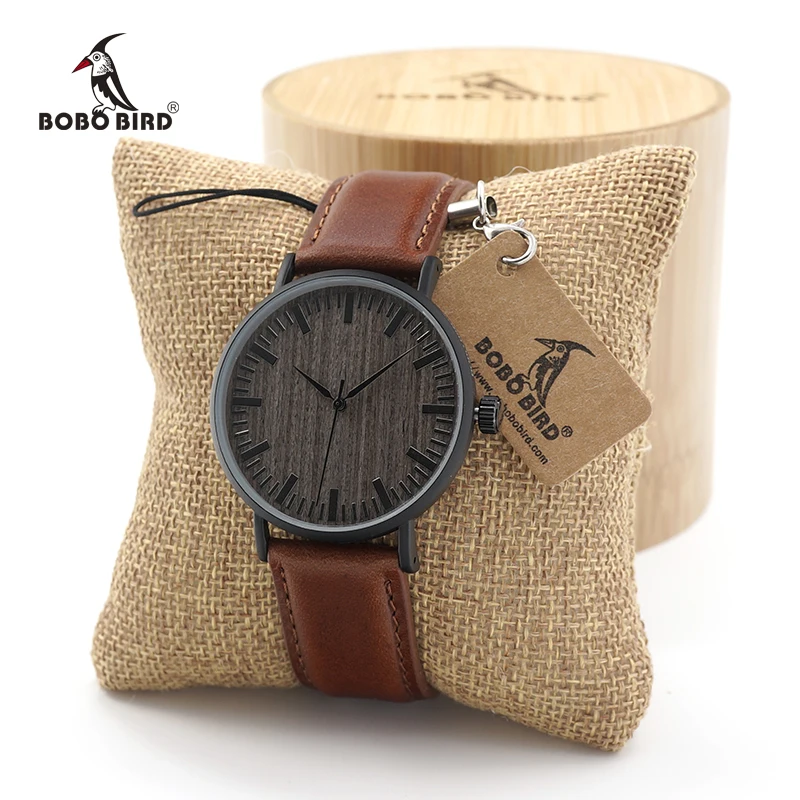 Мужские и женские часы BOBO BIRD модные круглые винтажные кварцевые мужские из