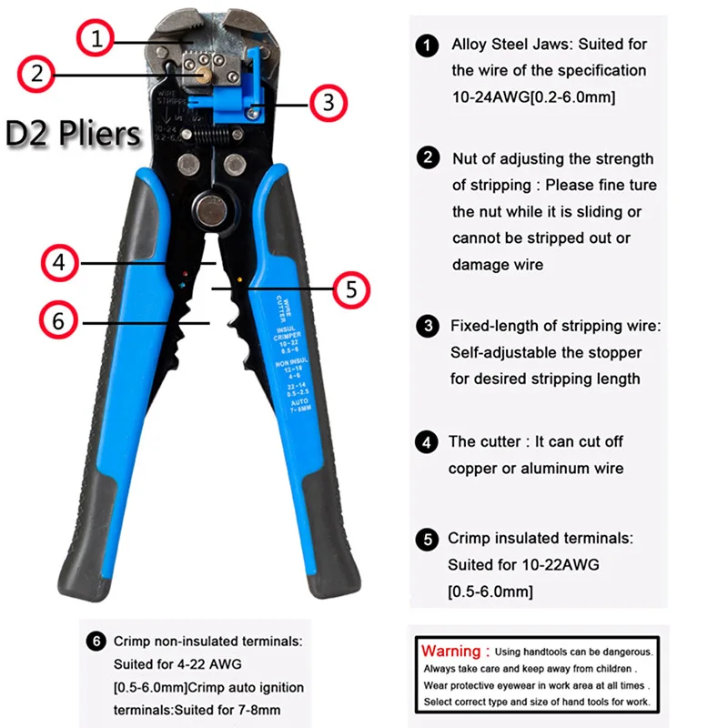 

8-inch Clamp Multi-function Cable Stripper Electronic Pliers Cutting Nippers Wire Cutter Wire Stripper Cable stripping Tools