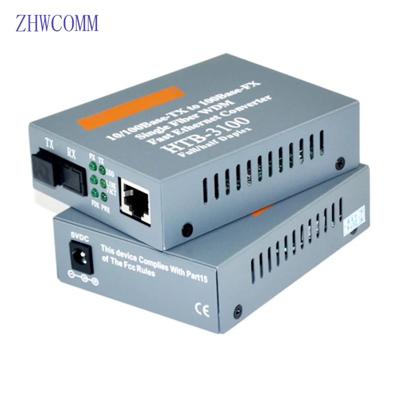 1 пара HTB-3100AB 100 м волокно трансивер 1 SC интерфейс + 1 RJ45 порт 25 км Fast Ethernet Media Converter