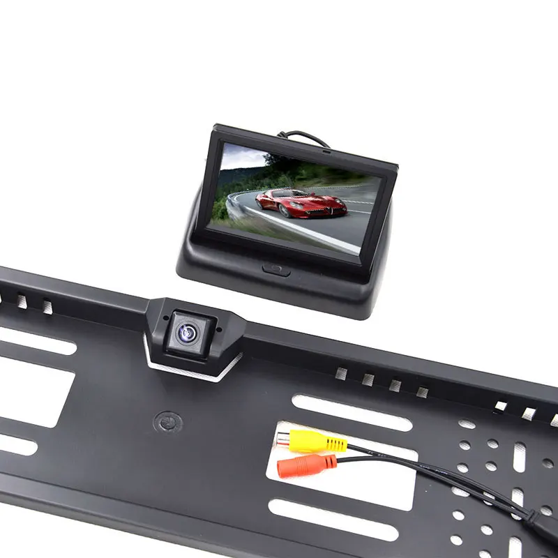 4 3 LCD Color TFT Foldable Monitor with Car Rear View Camera Monitor Kit for EU