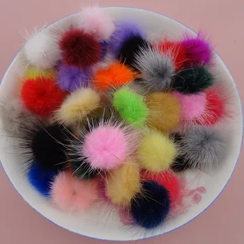 

50PCS Assorted colors 3.0cm Mink Fur Ball Fur Pompom Balls Beads DIY hair jewelry oranment decorate cell phone earrings