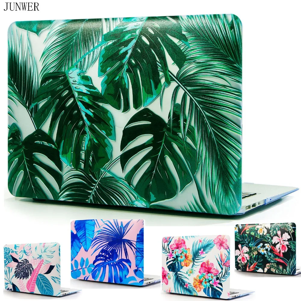 

JUNWER Flower oil Printing Case For Apple Macbook Air Pro Retina 11 12 13 15 Laptop Cover for Mac book Pro 13.3 with Touch Bar