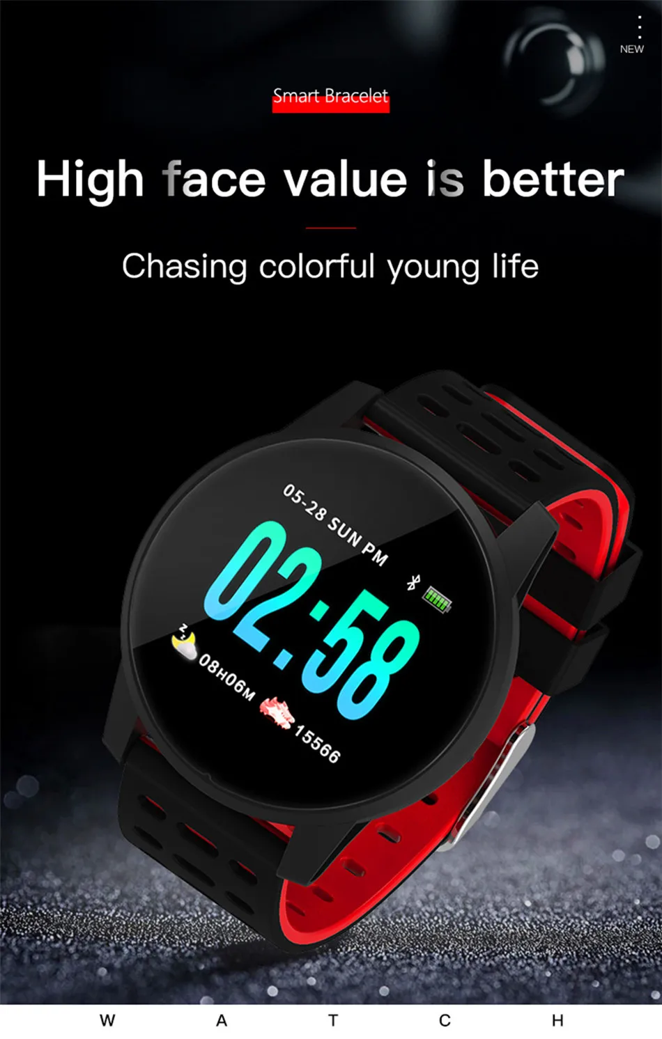1-                  - Fitness Tracker Smart Bracelet Blood Pressure Measurement Watch Waterproof IP67 Heart Rate Monitor Fitness bracelet Women Men