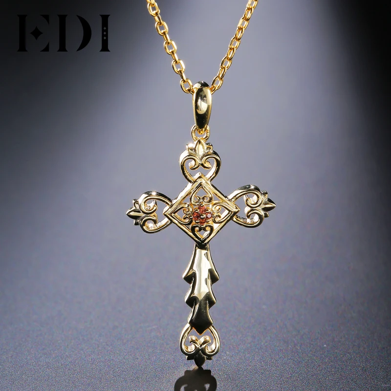 

EDI Fashion Women 925 Sterling Silver Chain Pendant Necklace 100% Round Natural Garnet Gemstone For Women Wedding Jewelry Gift