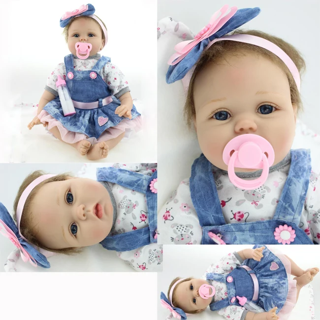

55cm 22" inch babies reborn doll cute Silicone lifelike baby doll for baby girl birthday gift