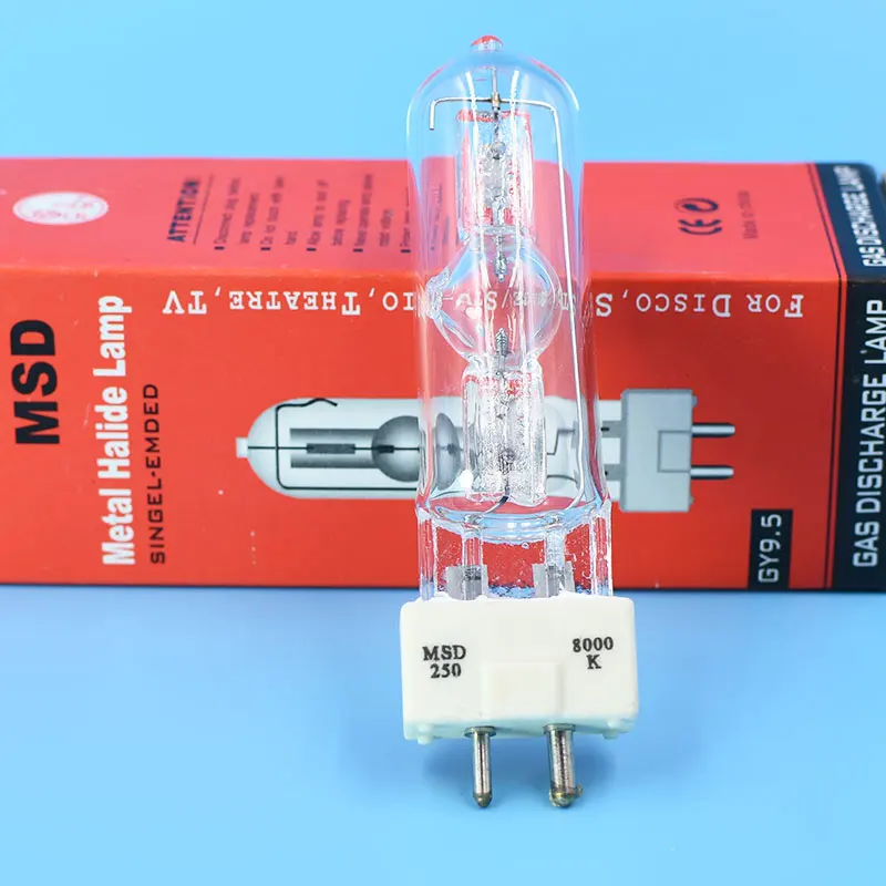 

MSD 250/2 MSD250W Watts 90Volts GY9.5 MSR Bulb NSD 250W 8000K Metal Halide Lamp Moving Head Lights Bulbs for Stage Lighting