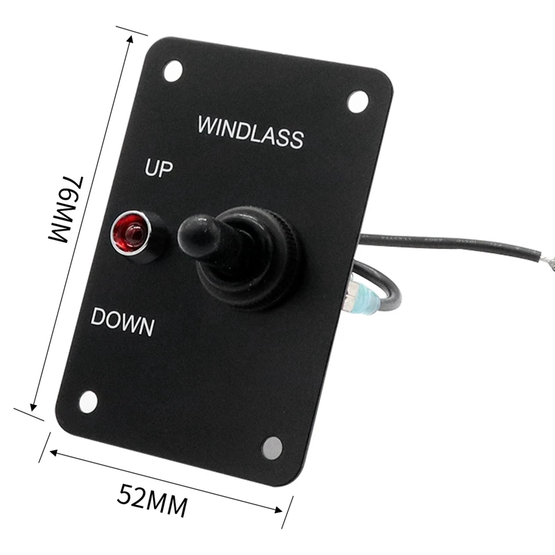 Marine Boat Anchor Windlass Return Toggle Switch Aluminum Plate 2 Way Led Light Up/Down Toggle Switch Anchor Winch
