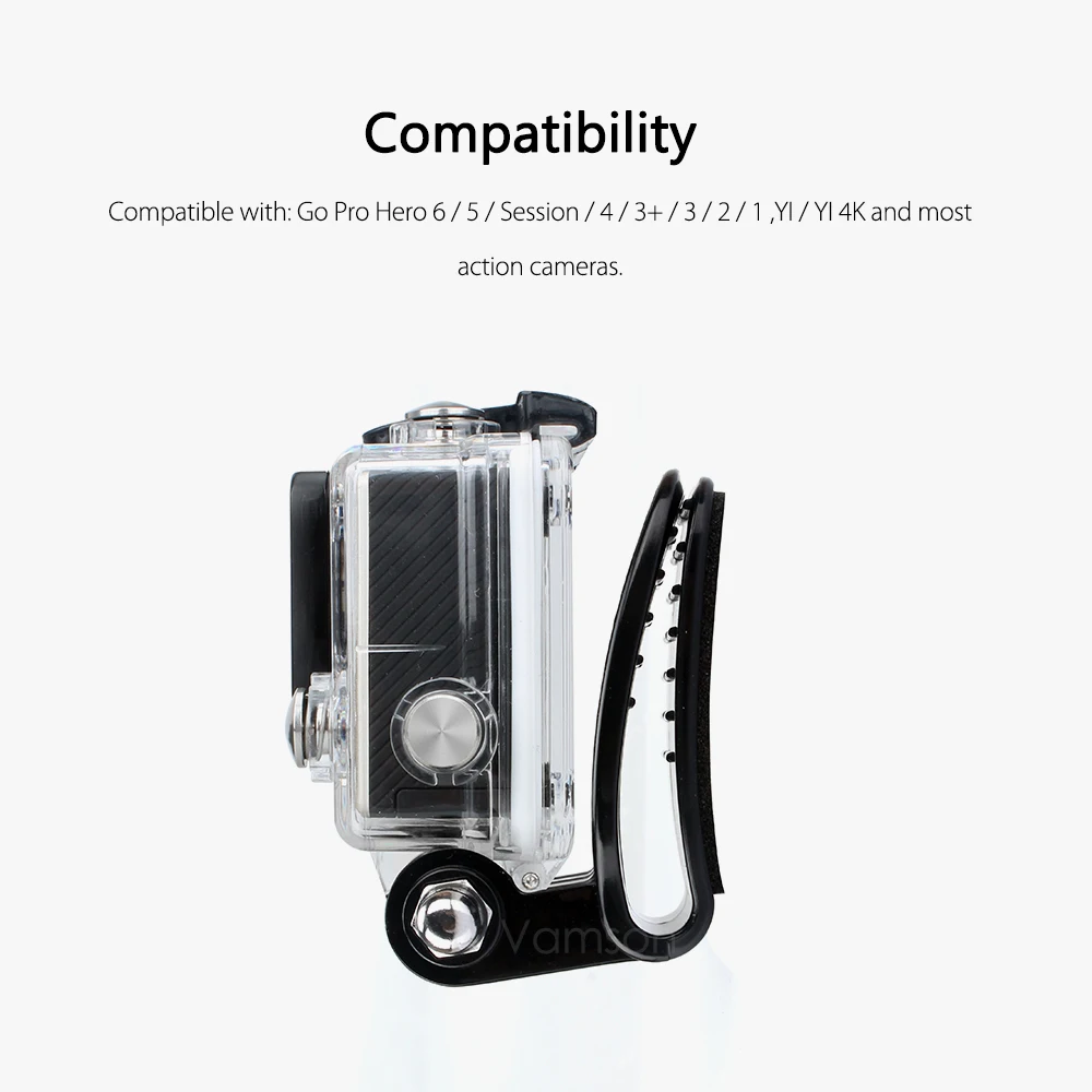Vamson для Gopro Hero 7, 6, 5, 4, 3+ 2, 1 Аксессуары для камеры, дорожная шапка с быстроразъемным рюкзаком, зажим для Millet для SJCAM VP511