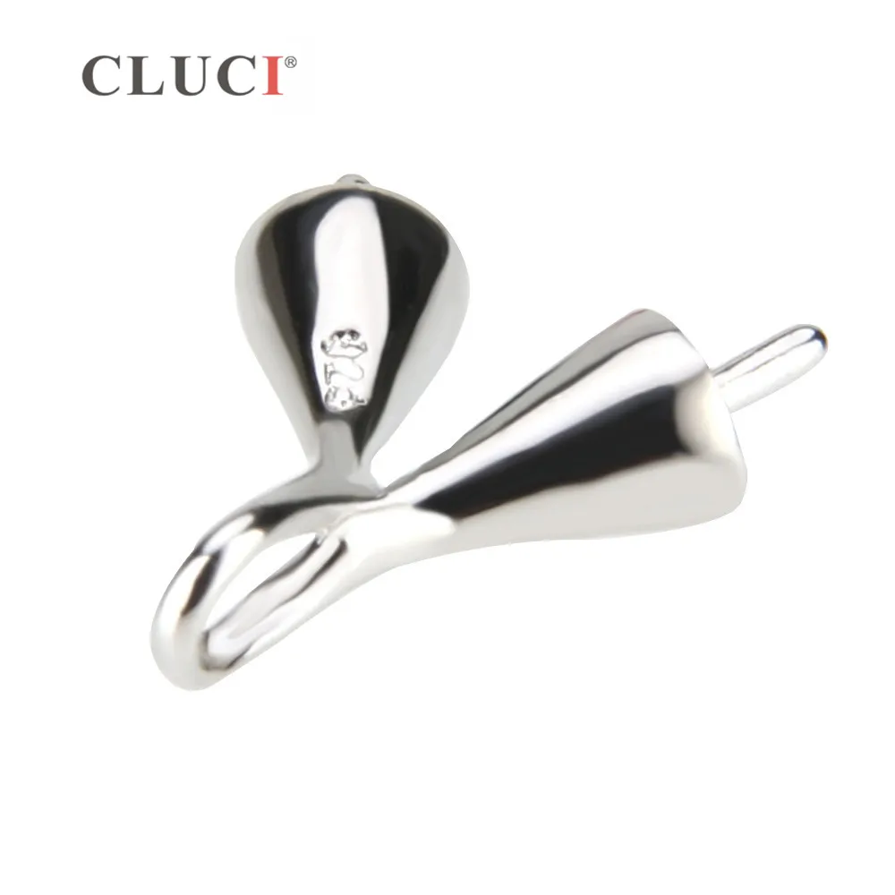 CLUCI 925 Sterling Silver Pendant Accessories With Twins Pearls Mounting Jewelry for Women SP136SB