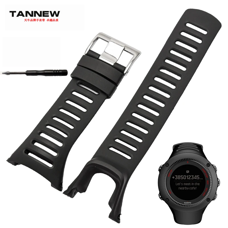 

Watch accessories,high quality silicone strap black rubber strap applicable SUUNTO AMBIT series 1/2/3