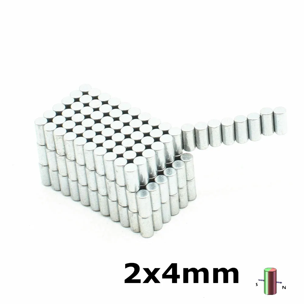 Диаметр магнитного диска 2x4 мм Micro Tinny Precision NdFeB высокая температура. Неодимовый Постоянный редкоземельный магнетизм 100 шт