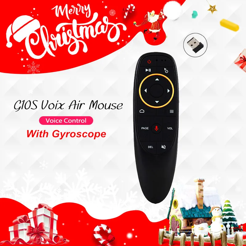 

New G10S Voice Air Mouse 2.4GHz Wireless Google Microphone Remote Control IR Learning 6-axis Gyroscope for Android TV Box PC