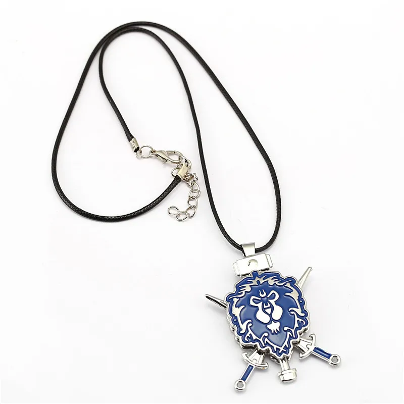 ORP аниме игровой периферический продукт аксессуары ювелирные изделия World of Warcraft племя Юнион Лев логотип можно повернуть кулон ожерелье - Окраска металла: Blue