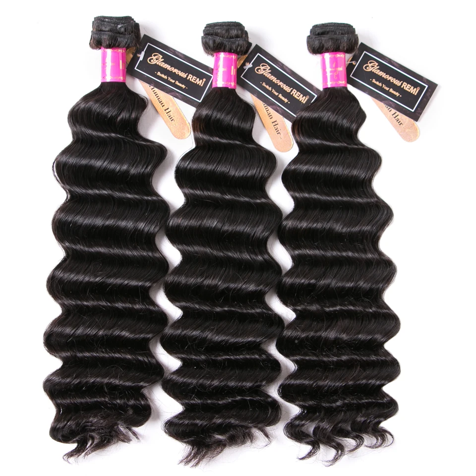 

Indian Loose Deep Wave Hair Extentions 100% Human Remy Hair Weave Bundles Weft 1/3/4 PCS Natural 1B color 8-26 inch for Female